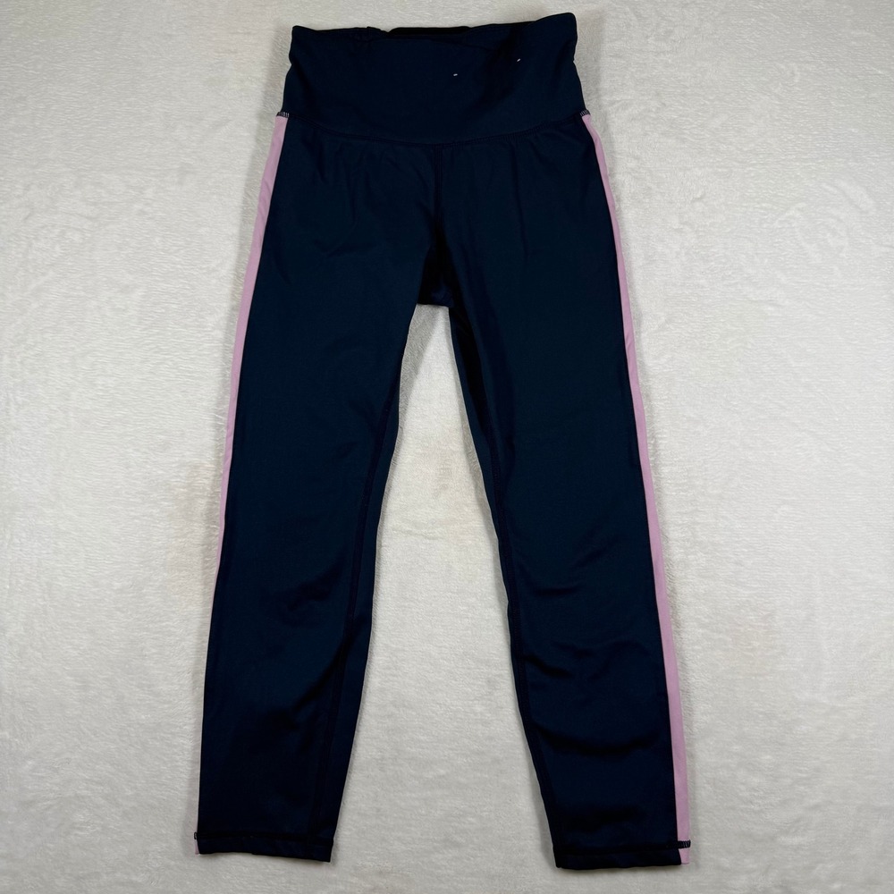 Juicy Couture Sport Navy Blue Pink‎ Side Stripe High Rise 7/8 Leggings Small
